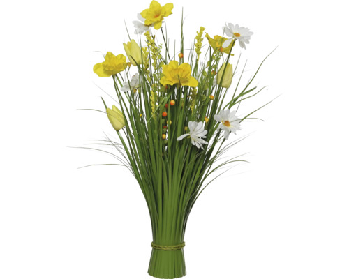 Boeket met gele en witte kunstbloemen