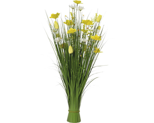 EVERLANDS Kunstbloem Tros Gras geel H 100 cm Decoratief bloemstuk met gele en witte bloemen
