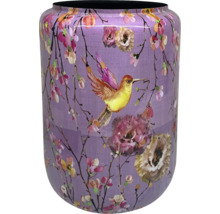 Decoratieve vaas met bloem- en vogelmotief