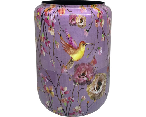 Decoratieve vaas met bloem- en vogelmotief