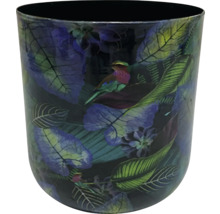 Decoratieve bloempot met vogel- en bladerenmotief