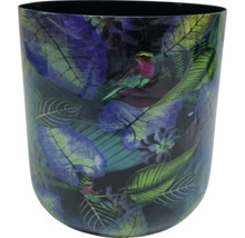 Decoratieve plantenbak met bloemmotief en vogelafbeelding