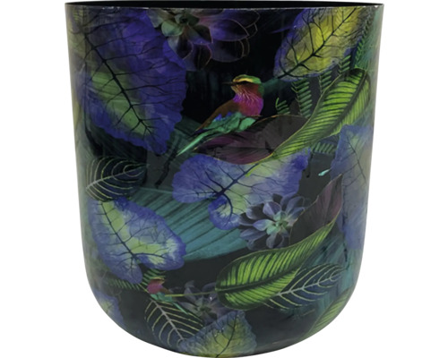 Bloempot met vogel- en plantmotief