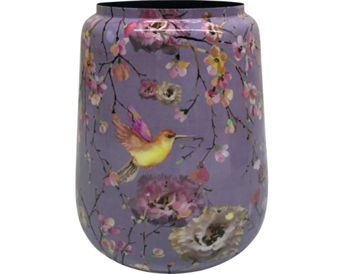 Decoratieve vaas met bloemen- en vogelmotief