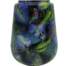 Decoratieve bloemenvaas met vogel- en bladerenontwerp