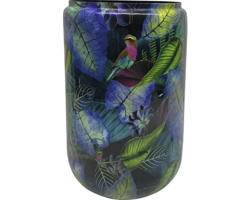 Decoratieve bloemenvaas met vogel- en bladerenmotief