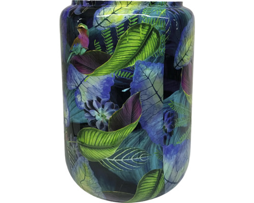 Bloemenvaas met vogel- en plantmotief