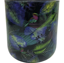 Bloempot met vogel- en plantenpatroon