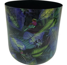 Bloempot met vogel- en bladerenmotief