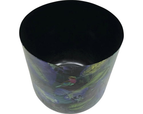 Bloempot met vogel- en bladerenmotief