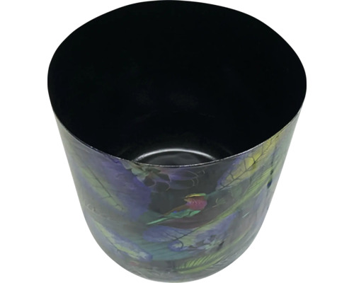 Bloempot met vogel- en plantmotief