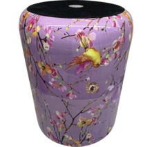 Decoratieve kruk met vogel- en bloemmotief voor binnenshuis