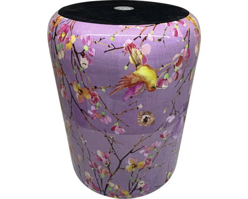 Decoratieve kruk met vogel- en bloemmotief voor binnenshuis