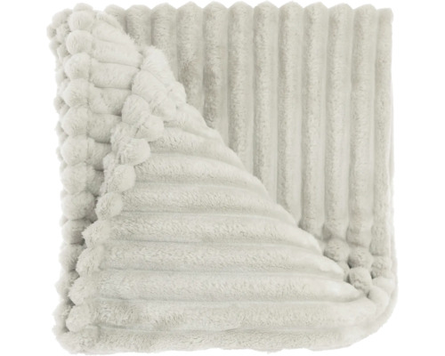 Grijs fleece deken met twee verschillende oppervlaktestructuren