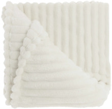 Witte corduroy woondeken met decoratief oppervlak