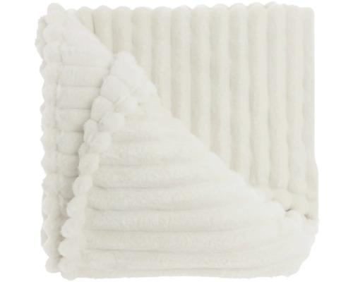 Witte corduroy woondeken met decoratief oppervlak