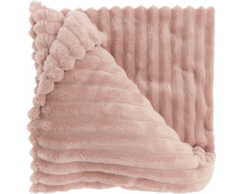 Roze zachte deken met ribstructuur