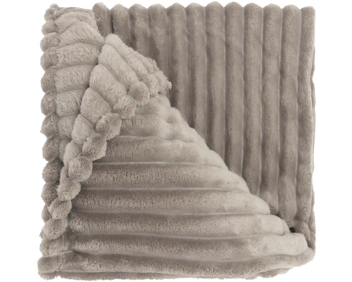 UNIQUE LIVING Plaid Lex bruin 150x200 cm Grijze knuffeldeken met ribpatroon