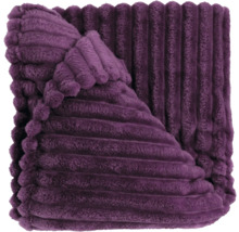 Lila ribfluwelen woondeken met streepjesmotief