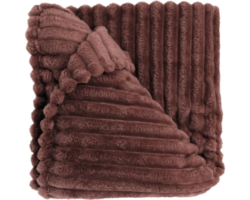Bruine geribbelde fleecedeken
