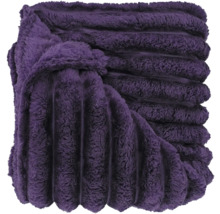Paarse fleece deken met ribstructuur
