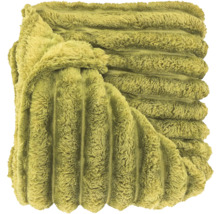 Groene woondeken met ribfluweelstructuur