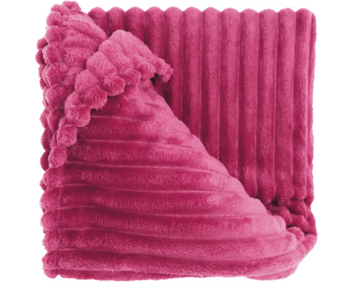 Roze bedsprei met ribstructuur