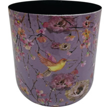 Bloempot met vogel- en bloemmotief