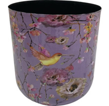 Bloempot met vogel- en bloemmotief