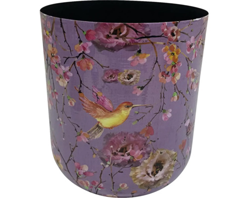 Bloempot met vogel- en bloemmotief