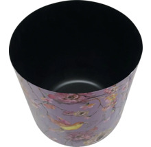 Bloempot met vogel- en bloemmotief