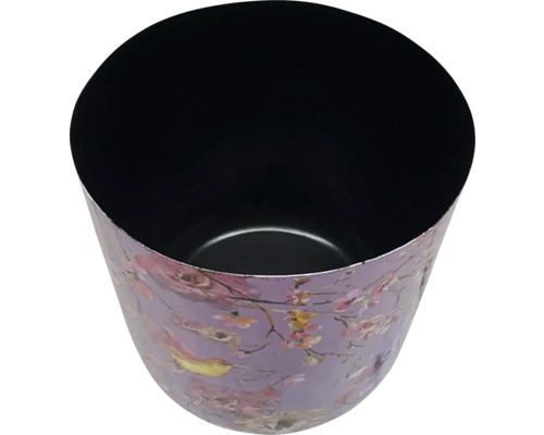 Bloempot met vogel- en bloemmotief