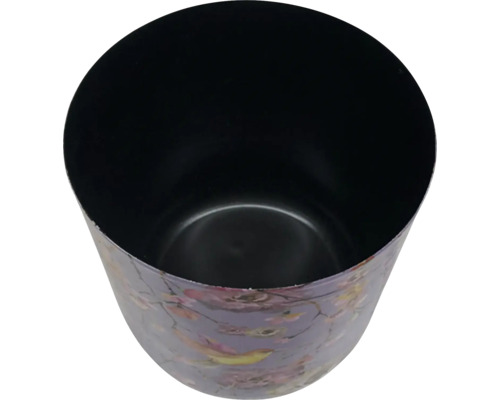 Bloempot met vogel- en bloemmotief