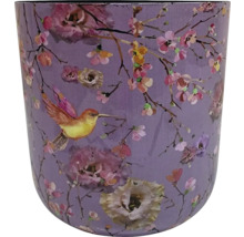 Bloempot met kolibrie en bloemmotief