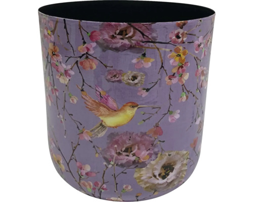 Decoratieve afvalemmer met bloemen- en vogelmotief voor de badkamer