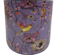 Bloempot met vogel- en bloemmotief