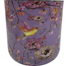 Bloempot met bloemen- en kolibriemotief