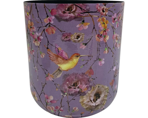 Bloempot met vogel- en bloemmotief