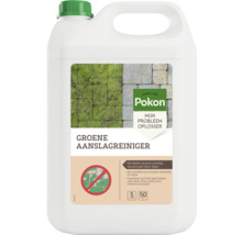 Vijf liter groene aanslagreiniger in een plastic fles