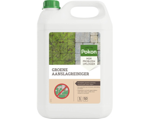 POKON Groene Aanslagreiniger 5 ltr Vijf liter groene aanslagreiniger in een plastic fles