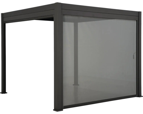 Pergola met glazen schuifwand voor buiten