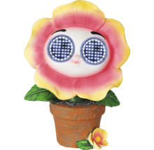 Bloem met solarlampen in een pot als tuindecoratie