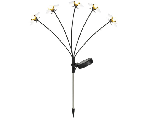 Tuin prikker met zonnepaneel en vijf bijenlampen