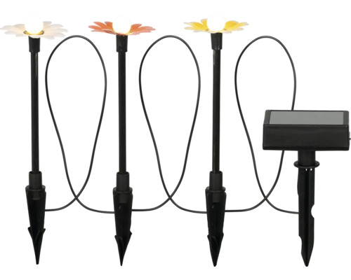 LUMINEO Solar LED Bloem warmwit 3 m Solar tuinlampen in bloemvorm met grondspies