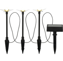 Drie solar lampen met grondspies en zonnepaneel