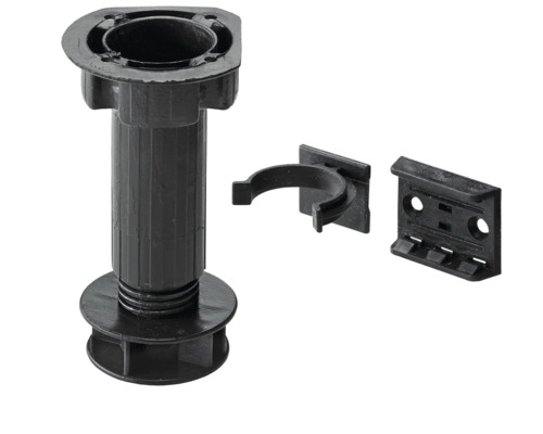 HETTICH Stelpoot 100 mm kunststof zwart, 4 stuks Meubelpoot met bevestigingsmateriaal