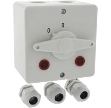 Installatiebehuizing met draaischakelaar en wartels