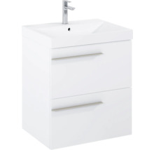 Wastafelonderkast met twee laden en een wastafel met kraan