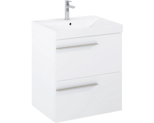 Wastafelonderkast met twee laden en een wastafel met kraan