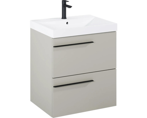 Wastafelonderkast met wastafel en kraan